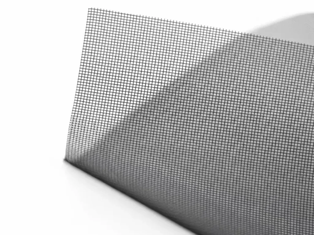 Close-up of the fine, even fiberglass weave