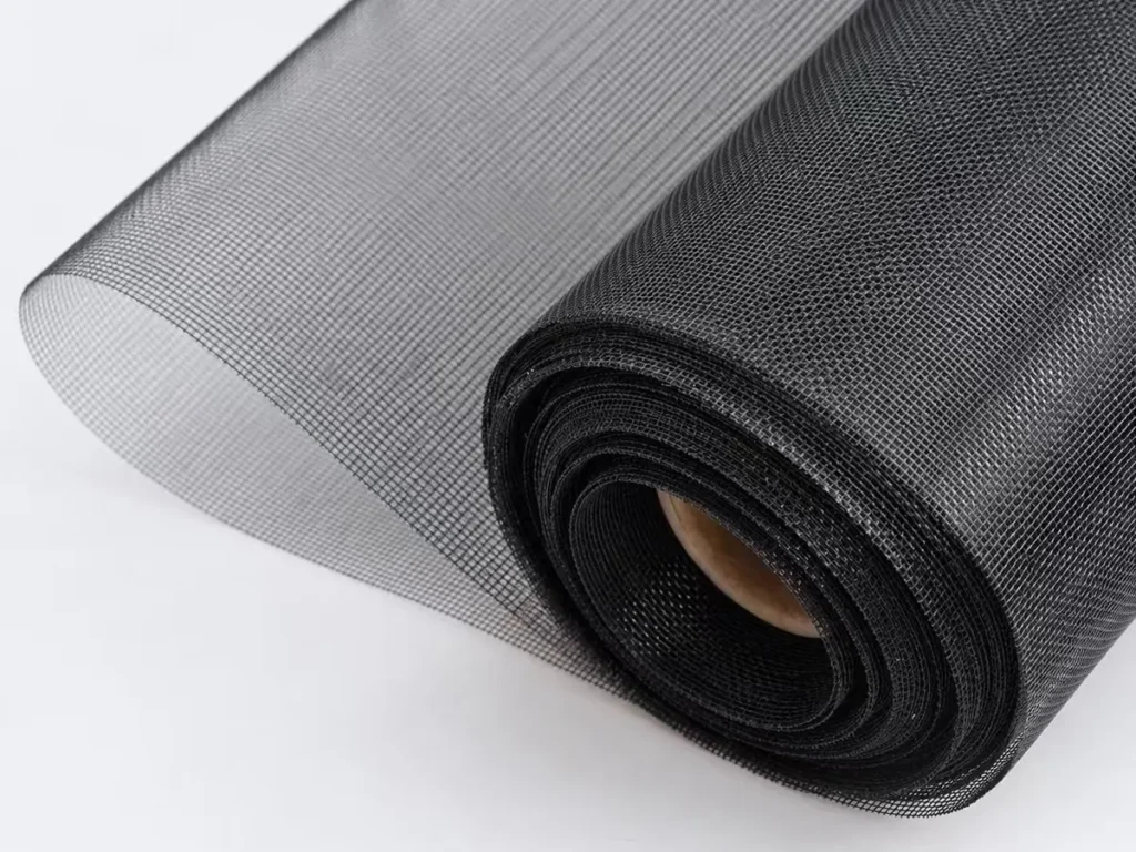 Black-coated stainless steel window screen roll