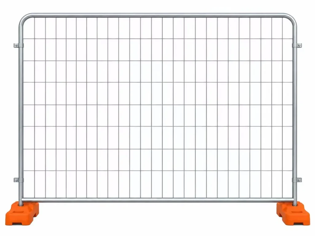 Temporary fence panel with rounded top frame and clamp lugs